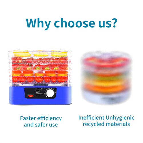 Elektrische Voedseldehydrator Fruit Droogmachine 5 Layer-blauw 2