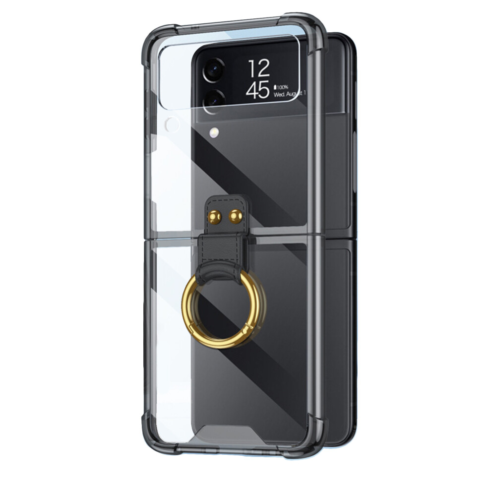 Galaxy Z Flip 4 Case, Hinge Protection Full-Body Protection Shockproof Case With Ring Kickstand For Samsung Galaxy Z Flip 4 5G (2022), Slim Design (1) 9486358057872