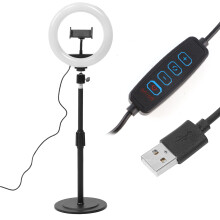 Anello luminoso da scrivania di livello professionale, illuminazione morbida e non abbagliante, anello luminoso per selfie da 25 cm con luminosità