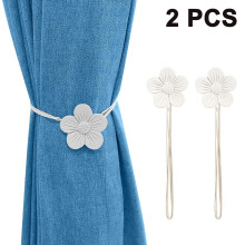 Fermacravatte per tende in stile rustico vintage con fiori, decorazioni in corda con magnete potente per un facile utilizzo, fermatende retrò con