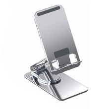 Premium tabletstativ i aluminium med universel kompatibilitet, foldbar holder, drejelig base, multivinkeldesign, iPad, Samsung Kindle, håndfri