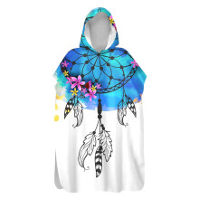 Treer Strand Poncho Hooded Beach Towels Robe Quickdrying Ultralight Swimming Towel 60x100cm Dreamcatcher 2