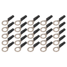 Crimp Terminals 4 Heavy-Duty Wiring, Insulated Terminals w/ Pre-Cut Shrink Wrap & Flared Opening, Copper Ring Connectors 4 8GA Cables w/ Enhanced