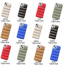 Stylish Puffer Design Shockproof Cover Compatible with iPhones, Specifically Ios 13Pro Max, Soft Tpu Full Body Protective Case with Precise Cut-Outs,