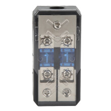 Power Distribution Block 4 Audio Amplifier Splitter, Car Audio System Ground Distributor Connecting Block w/ Mini ANL Fuse, High-temperature