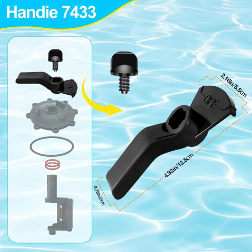 Pool Valves Rebuild Set Includes Handle Knob and Valves Cover 2