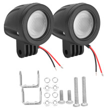 Faróis de neblina LED de alta potência para motocicletas, com lente óptica e dissipador de calor superdimensionado, além de parafusos de montagem