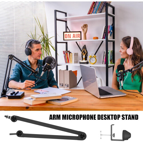 Flexible Microphone Holder, Microphone Desktop Stand  Live Streaming Desk Mount Foldable 1