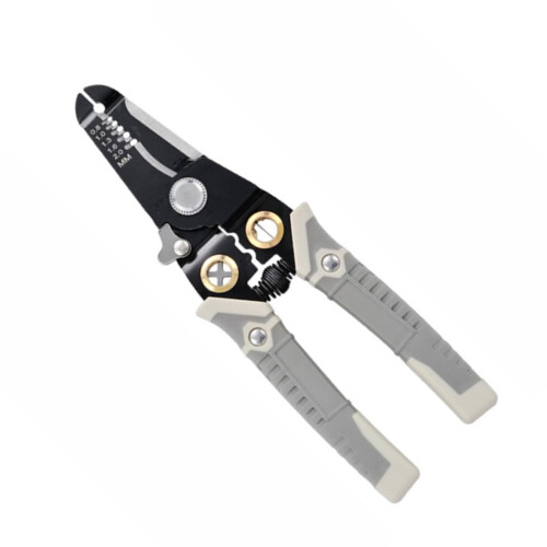 Wire stripper multifunction tool for cutting cable screws comfortable grip crimper cutter meter wire cutting grey