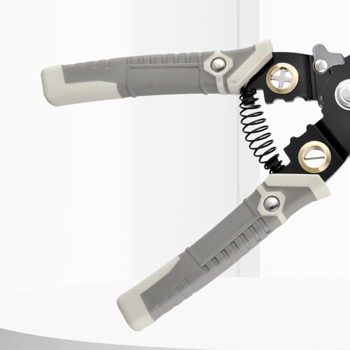 Wire stripper multifunction tool for cutting cable screws comfortable grip crimper cutter meter wire cutting grey 1