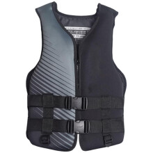 life jacket with zipper and adjustable belt, snorkel vest for water sports (Black B, XL) XL Black B
