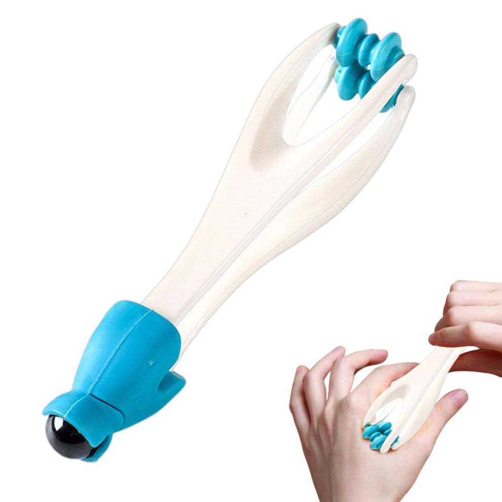 Blue Hand Massage Roller, Manual Finger Joint Massager Portable Wireless For Relaxation
