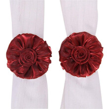 Corda decorativa per la decorazione della casa, design rustico, fermatende con girasoli artificiali, metallo resistente, 1 paio, filato voile,