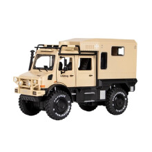 1/28 Scale Model Car for Unimog RV Model OffRoad Police Vehicle Simulation Alloy U5000 Ornaments Military Toy for Collection (Yellow)