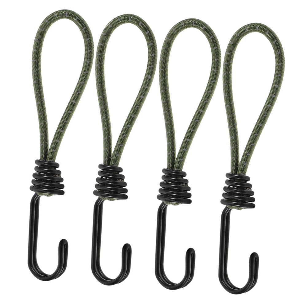 Multipurpose Bungee Ropes With Hooks 4Pack Elastic Tent Ropes For Tarp Belts Outdoor Camping Accessories Down 9426802042986