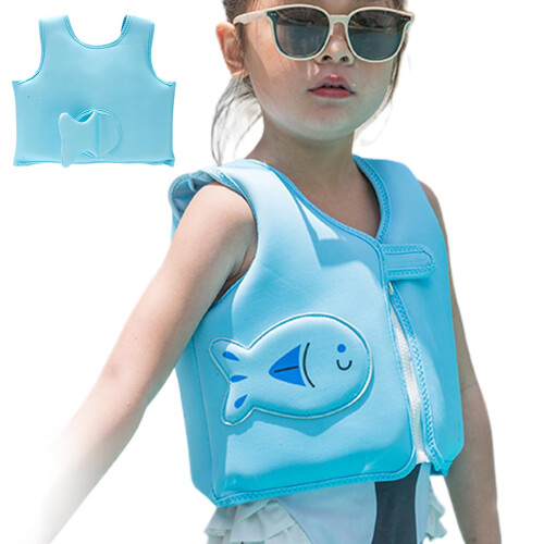 children's life jacket with adjustable straps and buoyancy support  blue