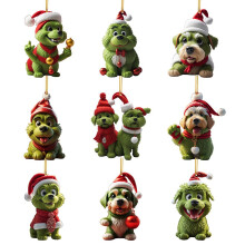Grinch Christmas Decorations  Christmas Tree Decoration Pendants  Grinch Decoration Christmas Tree Decoration Christmas Elf 9 Pieces, black