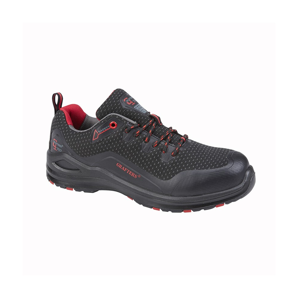 Photos - Safety Equipment  Grafters Mens Two Tone Safety Shoes(11 UK, Black)