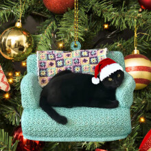 Christmas Pendant Black Cat Christmas Tree Decoration Hanging Ornaments (AB)