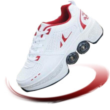 Roller skates shoes with wheels, skateboard shoes, children, quad skates, redEUR36