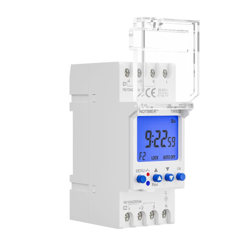Digital LCD Power Timer, DualChannel Digital Weekly Programmable Timer Relay 200250V Time Switch DIN Rail Mount 1