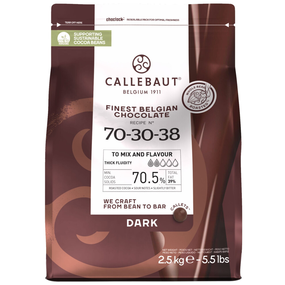 Callebaut Finest Belgian Chocolate 70% Extra Bitter Callets 2.5Kg (2.5Kg)