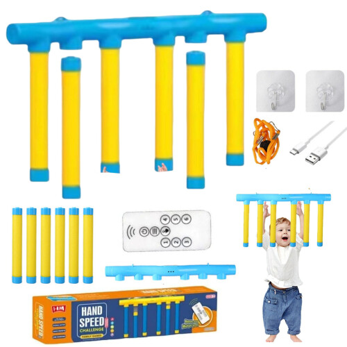 Catching Sticks Game, Reflex Challenge, Hand Eye Coordination, 3 Speed, Kids Yellow USBRemote
