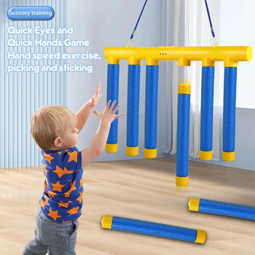 Catching Sticks Game, Reflex Challenge, Hand Eye Coordination, 3 Speed, Kids Yellow USBRemote 2