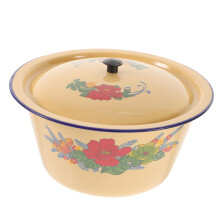 Enamel Basin, Kitchen Pot, Vintage Food Pot, Enamel Mixing Bowl, 21.7x21.7cm