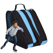 Skate Bag for Skating Shoes, Strap and Handle for Roller and Ice Skates Blue