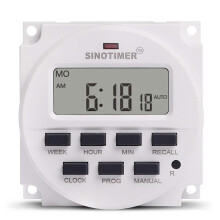 Sinotimer 5V Weekly 7Day Programmable Digital Timer Control with Countdown, Recall, and Cancel Functions for Electrical Devices
