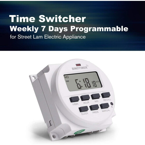 Sinotimer 5V Weekly 7Day Programmable Digital Timer Control with Countdown, Recall, and Cancel Functions for Electrical Devices 2