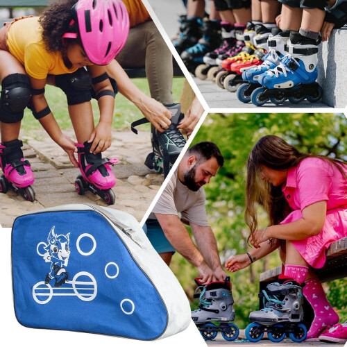 Skate Bag  Breathable Figure Skating and Inline Skate Backpack  Blue 2