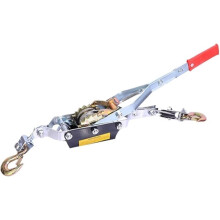 Power Hand Winch Puller 4T 2m wire rope manual tensioner, ratchet double hook winch