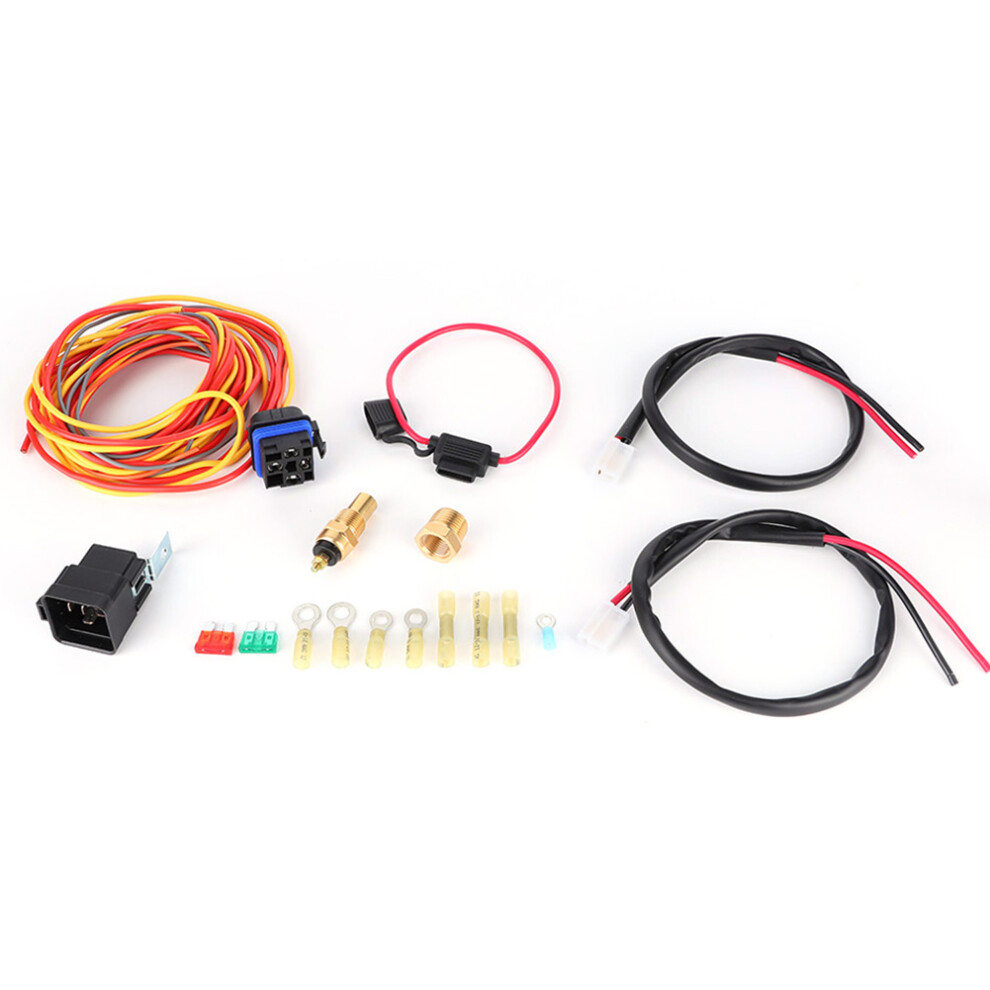 Thermostat Switch For Electric Cooling Fan 185 165 Degree Dual System 12V Compatible Relay Harness Kit Universal Plug And Play Waterproof Installation 9139052872776
