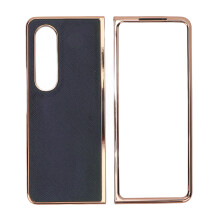 Luxury Leather Case for Samsung Galaxy Z Fold 4, Premium Genuine Cowhide with Cross Grain, Shockproof Protection, Comfortable Grip & Accurate Cutouts