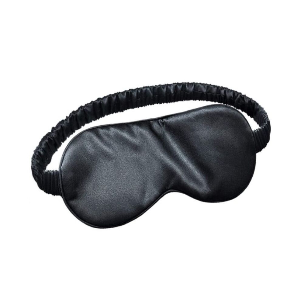 Black Adjustable Elastic Strap Eye Mask, Silk Sleep Mask For Total Out Experience, Uninterrupted Sleep Companion In Simulated Silk (Black)
