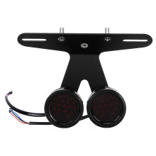 Luz intermitente integrada para motocicleta, soporte para matrícula, bombilla LED de alta potencia y brillo intenso, carcasa metálica, máxima