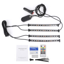 Geräuschempfindliche LED-Innenraumbeleuchtung für Autos, RGB-Farbwechsel, Musiksynchronisationsfunktion, einstellbare Helligkeit, kabellose