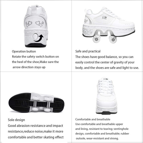 Roller Skates, 2in1, 4Wheel Adjustable, Inline Skates for Beginners, Gift, EUR40 1