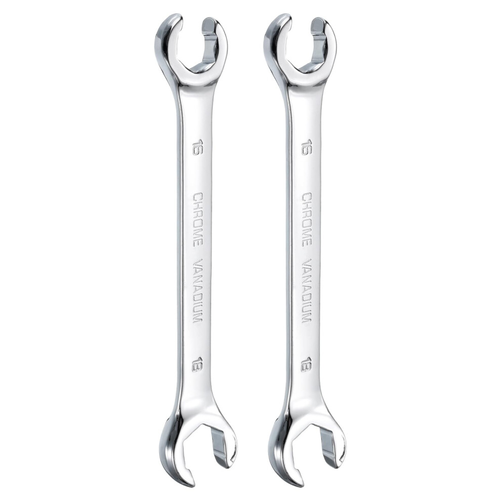 Metric Wrench, 16 Mm X 18 Mm, Crv, Highgloss Polished, Chromeplated, Metric Wrench For Diy, Car Repairs And Household Maintenance, 2 Pieces 9426802046120