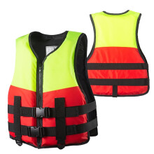 Life jacket with adjustable belt and zippers, paddle sports life jacket for boating, kayaking, surfing (Red, XXL) XXL Red