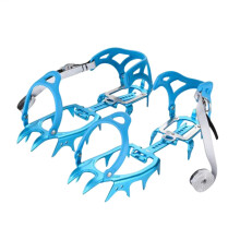Eisstollen ice crampons for shoes and boots, 14point traction, for hiking, climbing, blue