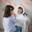 White Kids Dressing Table & Stool, Makeup Desk with Mirror, Vanity Table & Stool Set 1