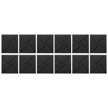 Vierkante geluiddichte wandpanelen akoestiektegels-Zwart