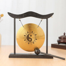 Brass Gong, Fengshui Mini Table Gong, Chinese Desktop Gong, Percussion Family Decorations, Holiday, Home Decor, Musical Instruments (B)