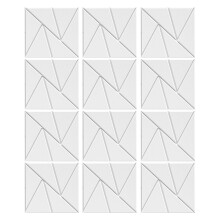 Set van 12 zelfklevende akoestiekschuimpanelen Geluiddichte-Wit