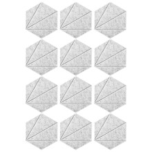 12 stuks geluidsisolatie schuimpanelen polyester-zilvergrijs