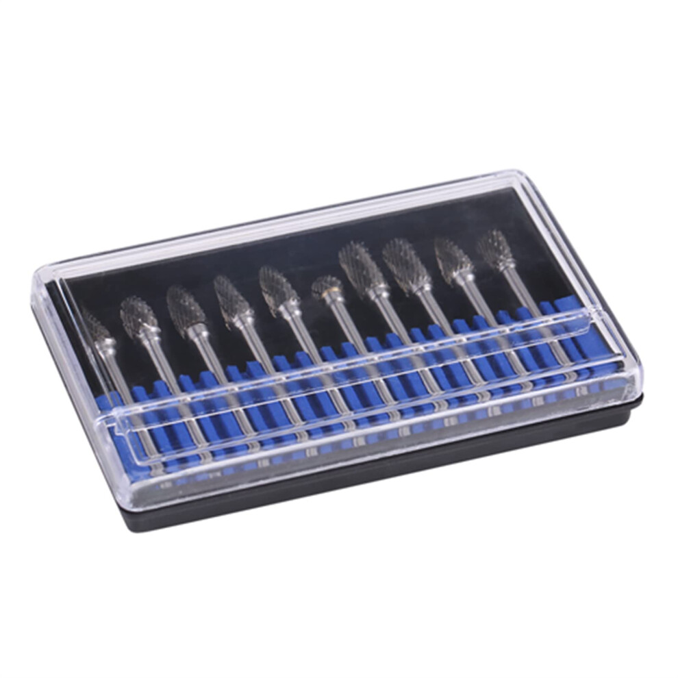 10Pcs Tungsten Carbide File Cutter Set 3Mm Shank 6Mm Head For Various Materials 9426802047752