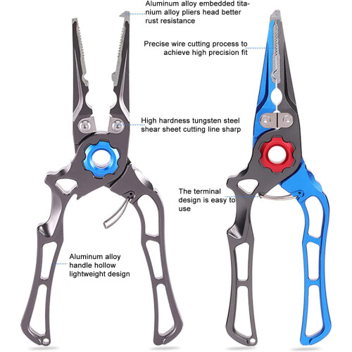 fish gripping pliers, multifunctional, for cutting, hook remover 2